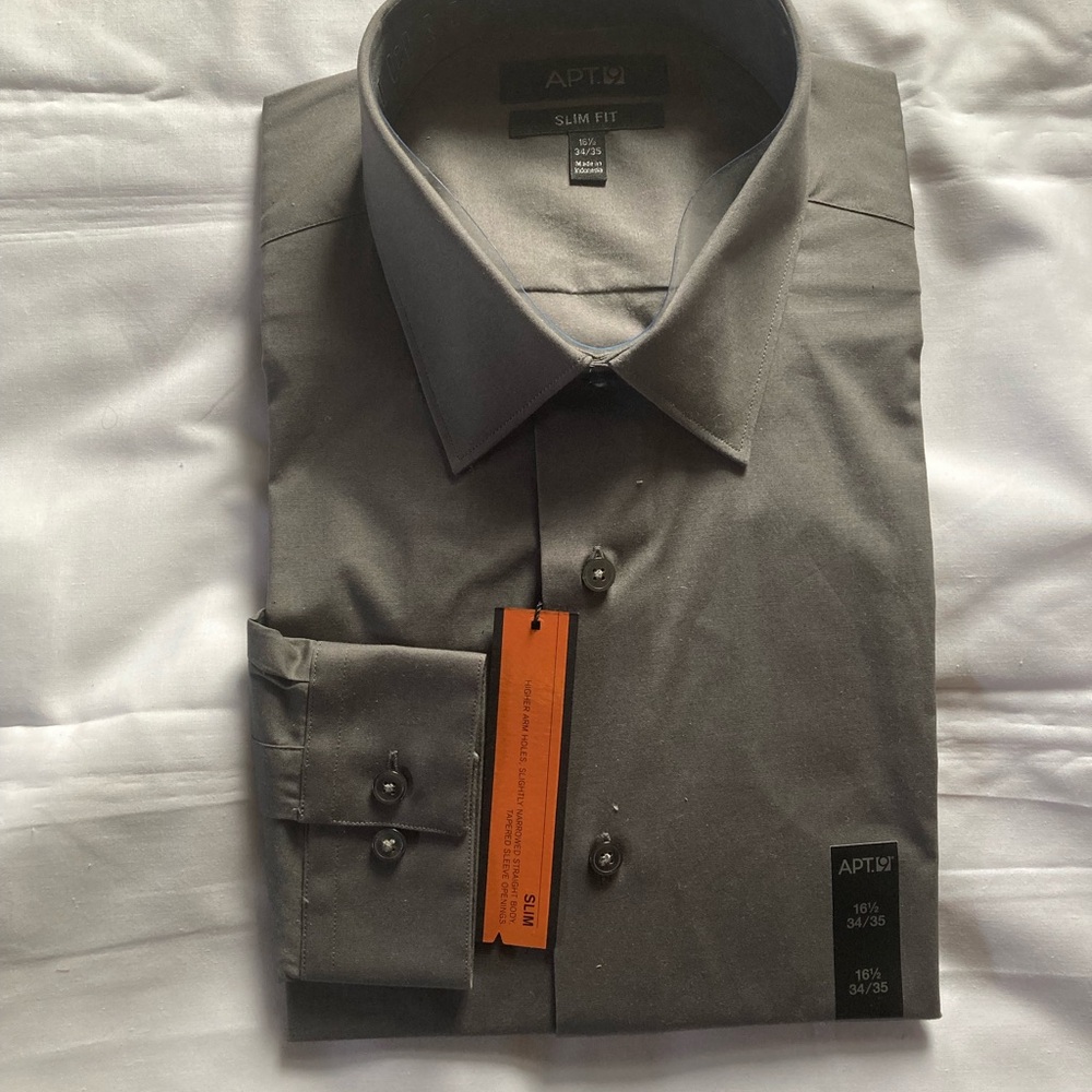 Kohl's Gray Dress Shirt Classic Formal Wear
